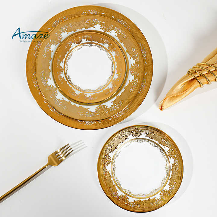 Baitylux Set da Cena in ceramica di Lusso Oro