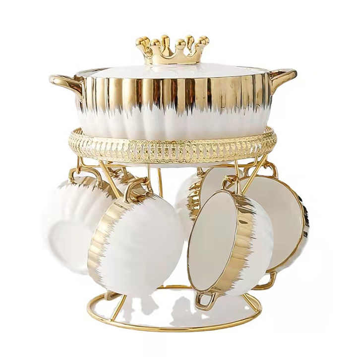Baitylux Set zuppa ceramica di lusso corona oro