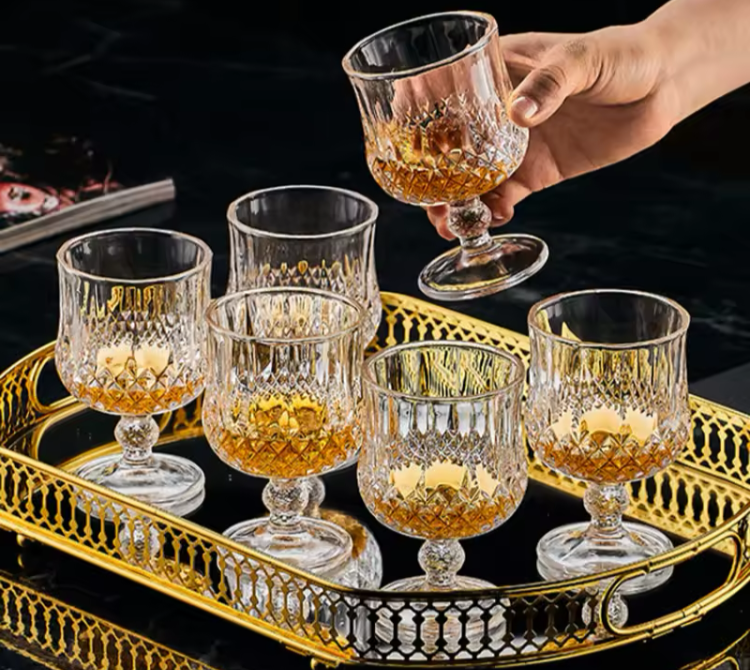 Baitylux Set di Bicchieri di Cristallo in Forma di Diamante 12pz