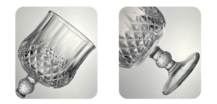 Baitylux Set di Bicchieri di Cristallo in Forma di Diamante 12pz