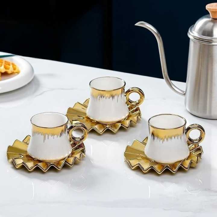 Baitylux Set di Tazze da Espresso in Porcellana, 6 Pezzi da 90ml
