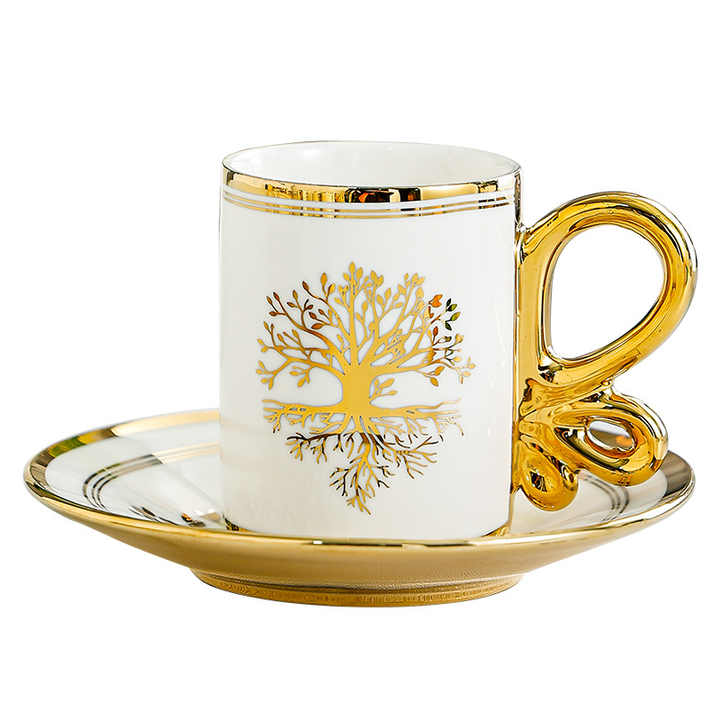 Baitylux Tazze da caffè Stile turco dorato