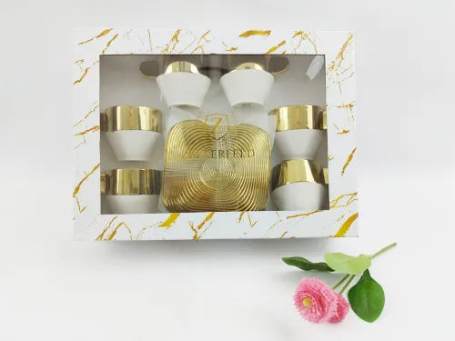 Baitylux Servizio di Caffè Porcellana Oro e Bianco 12 pezzi