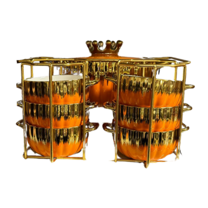 Baitylux Set zuppa ceramica di lusso corona oro placcato