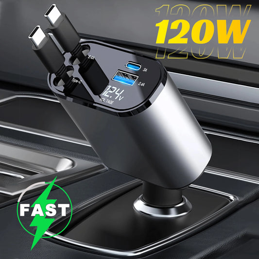 Baitylux™ 4 in 1 Caricabatterie mobile per auto retrattile