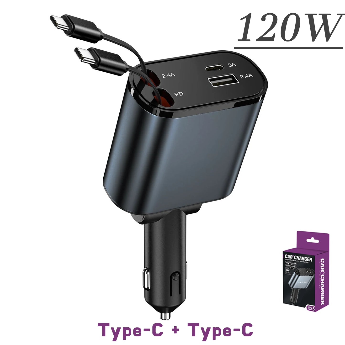 Baitylux™ 4 in 1 Caricabatterie mobile per auto retrattile